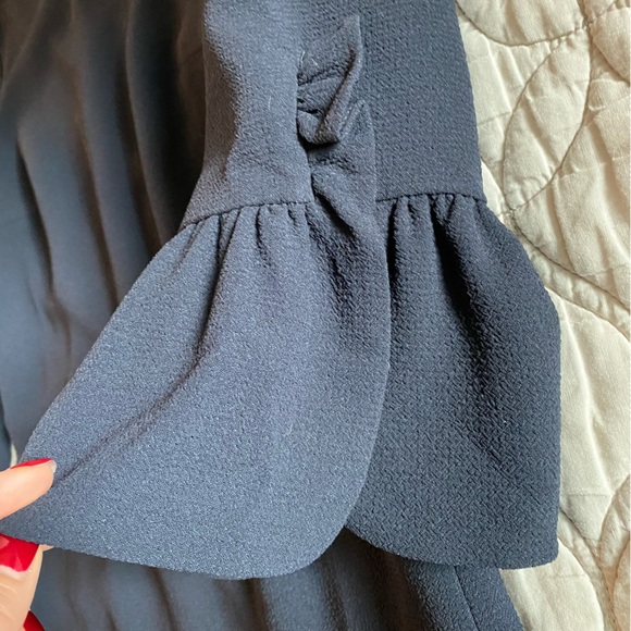 Club Monaco | Archibelle Bell Sleeve Dress — Navy Blue | Size 0 - Picture 4 of 15